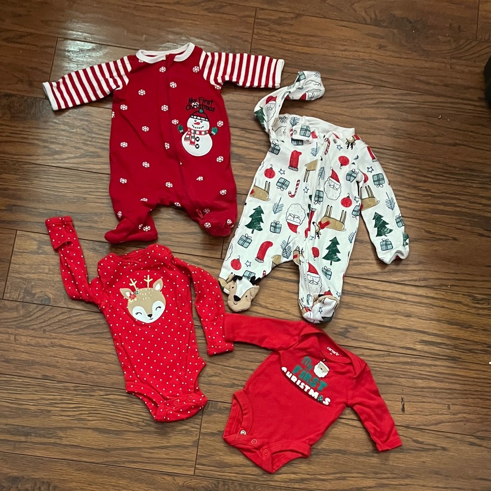 Festive Red and White Kids One Piece Bundle